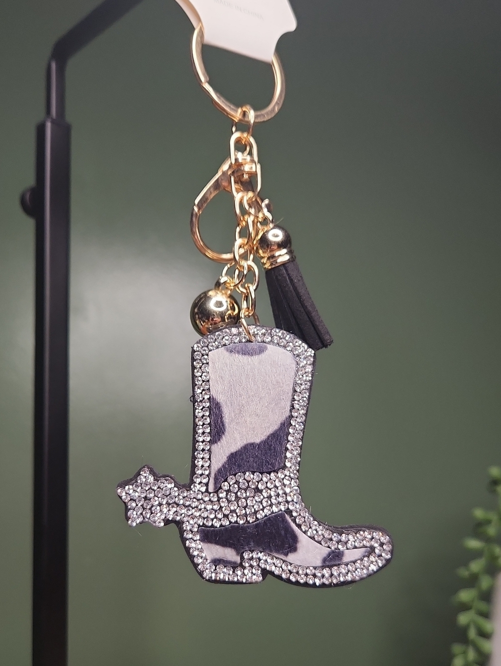 Cowboy Boot Bag Charm/Keychain, Puffy, Blingy NWT